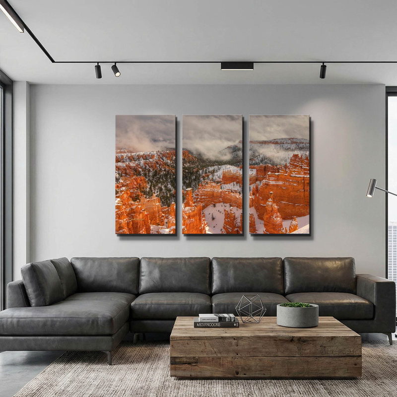 « Hoodoos et jeux de lumière » de Bill Sherrell, triptyque mural, 152 x 102 cm, 60"x40"
