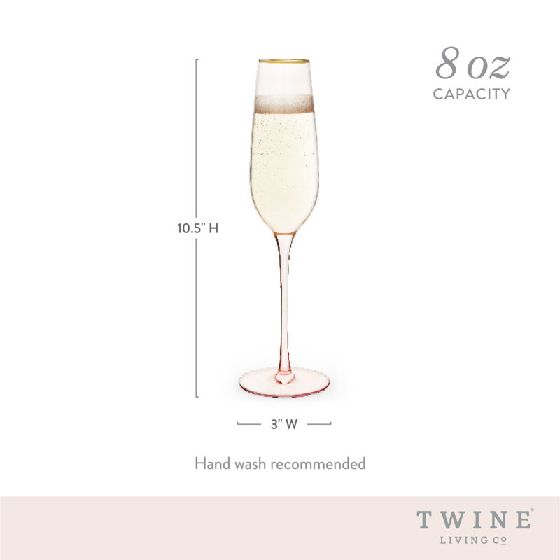 Flûte à champagne en cristal Rose