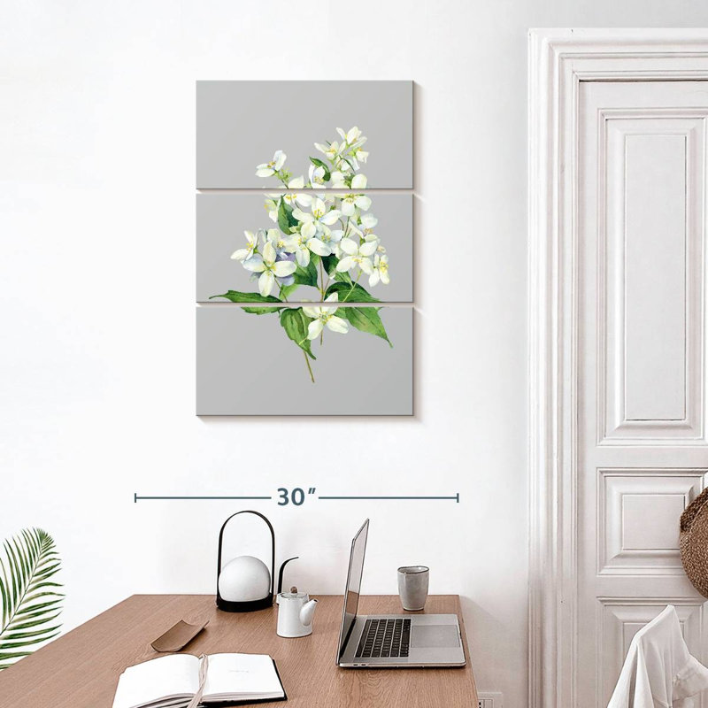 Fleurs de jasmin Harnek, H 32 po x l 20 po
