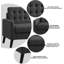 Chaise d'appoint rembourrée en lin avec accoudoirs et capitonnage pour le salon et la chambre à coucher, standard-8585143