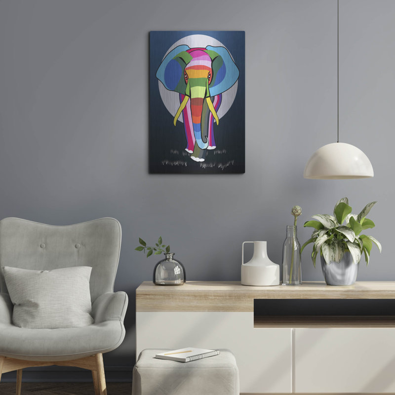 «Elephant» par Mark Ashkenazi sur métal, H 24 po x l 16 po