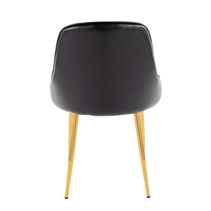 Chaise d'appoint large Seel, Polyester noir clair, Brun