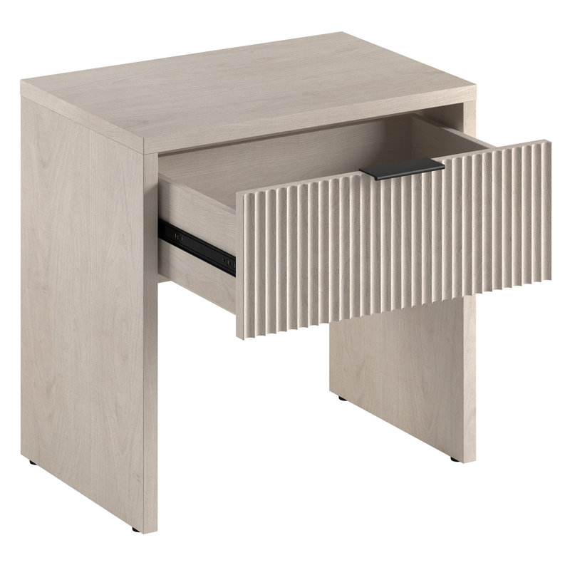 Kenslow 24" Wide Rectangular Nightstand in Alder White, Ivory/Cream