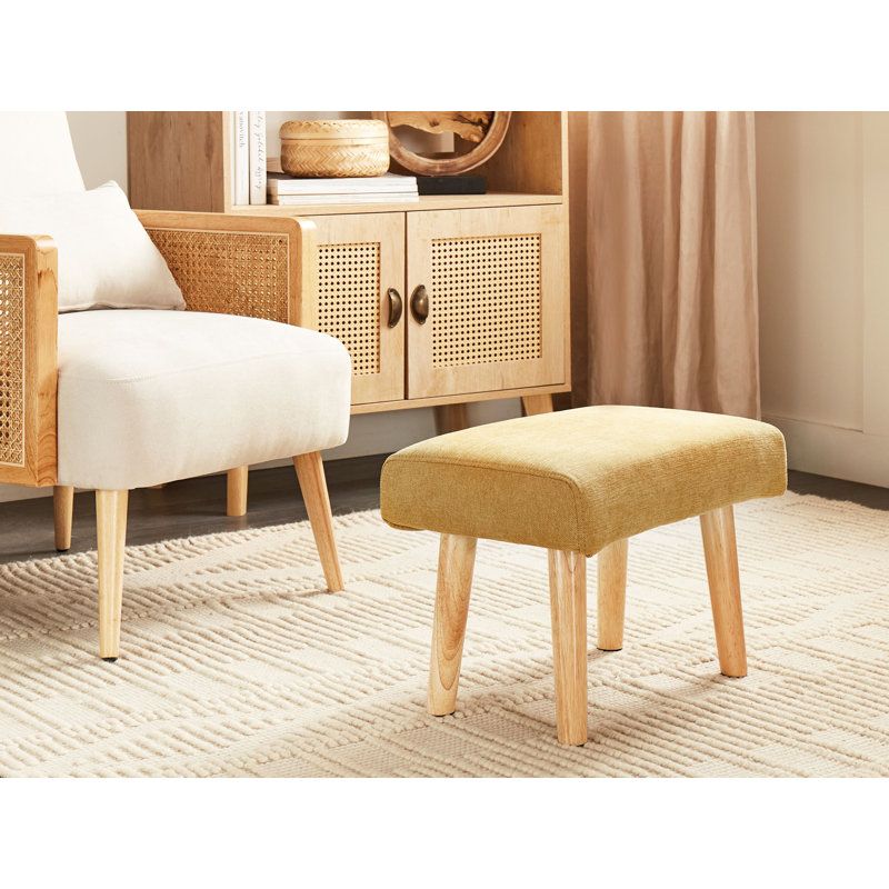 Saskia 50cm Wide Rectangle Footstool Ottoman, Yellow