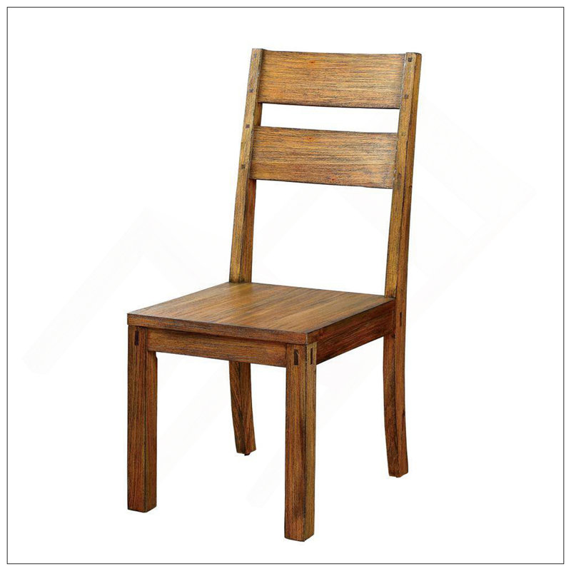 Ensemble de 2 chaises de salle à manger en chêne massif de style rustique foncé, parfaites pour les sièges élégants et durables de toute salle à manger.