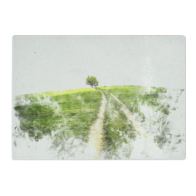 Tempered Glass Path to a Lone Tree Chopping Board