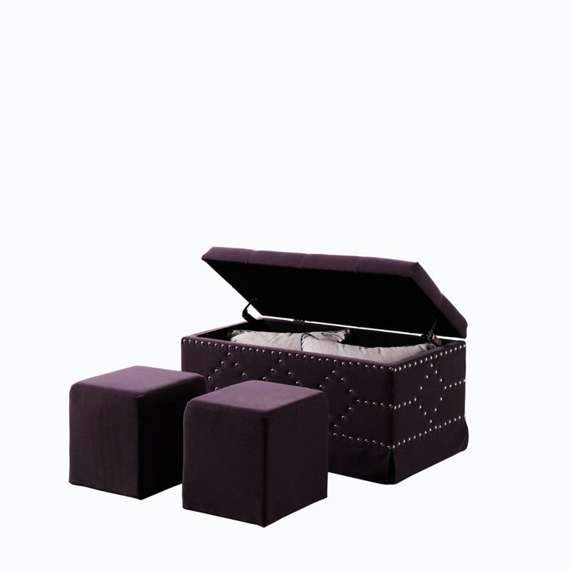 Banc de rangement en simili cuir Jerlin, gris