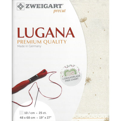 25-Count Brown/Potato Precut Lugana Cross Stitch Fabric by Zweigart 3835/1459