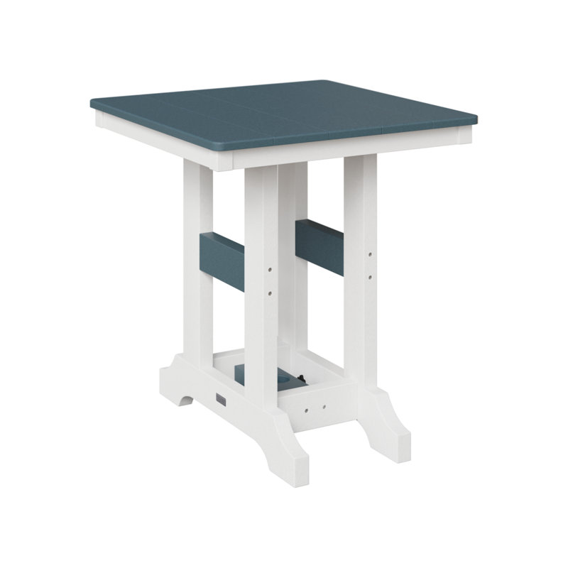 Berlin Gardens Garden Classic 28″ Square Counter Height Dining Table, Slate/White, 35.5" H x 28" W x 28" D
