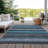 Machine Washable Indoor/Outdoor Xhevrie Teal Rug-1727799767