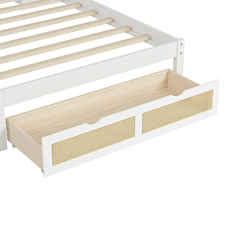 Lit plateforme simple en bois, Blanc