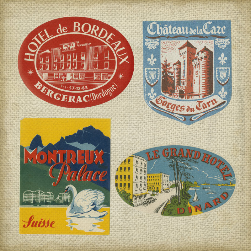 Vintage Travel Collage I 1 Piece Wrapped Canvas Wall Art, 91cm H x 91cm W