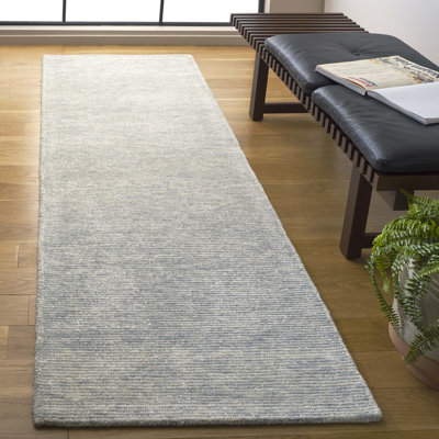 Smauel Ebony Hand Tufted Wool Cotton Solid Color Rug in Ivory