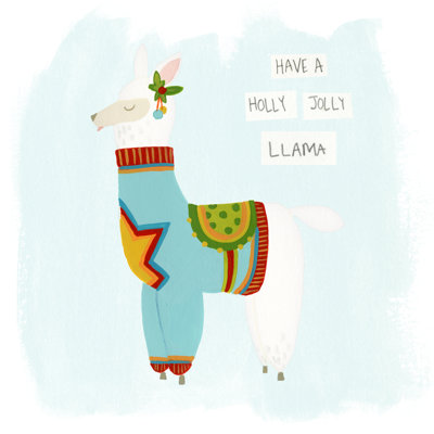 Fa-La-La-La Llama IV - Wrapped Canvas Print