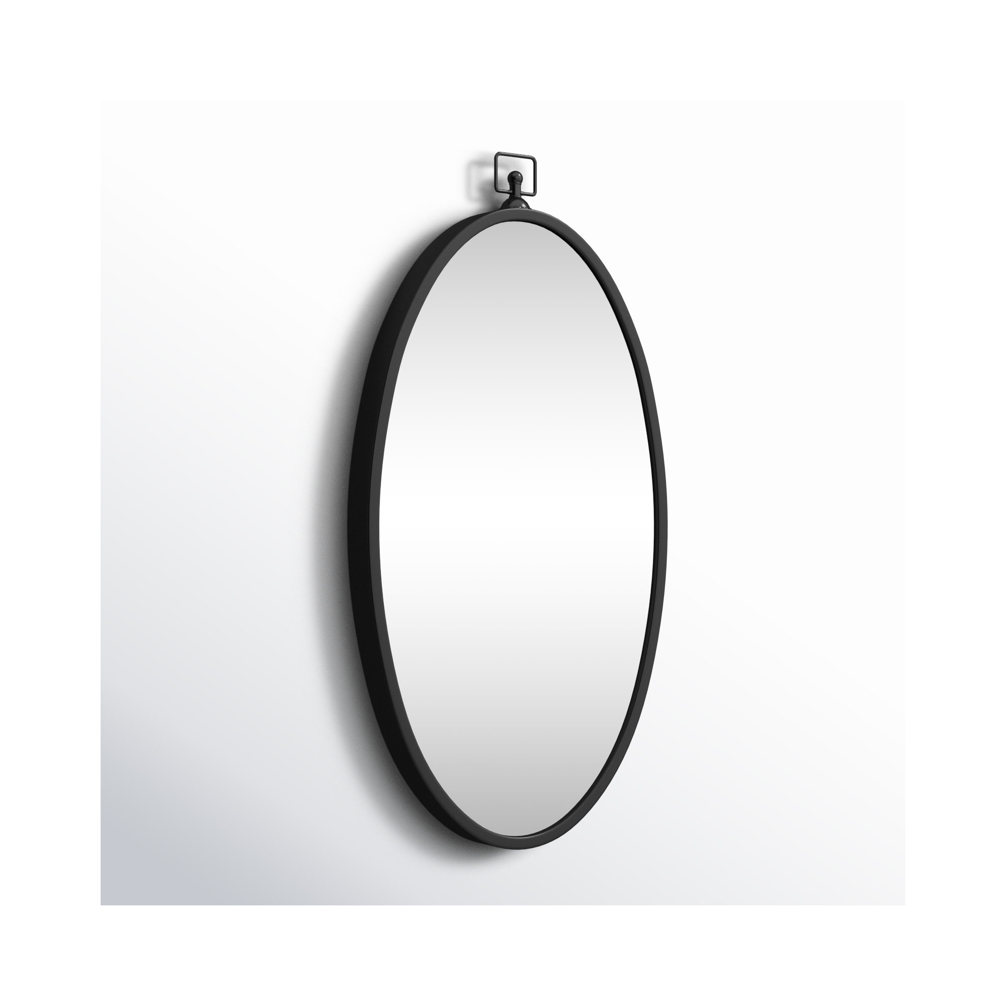 Jennings Metal Oval Mirror, Black