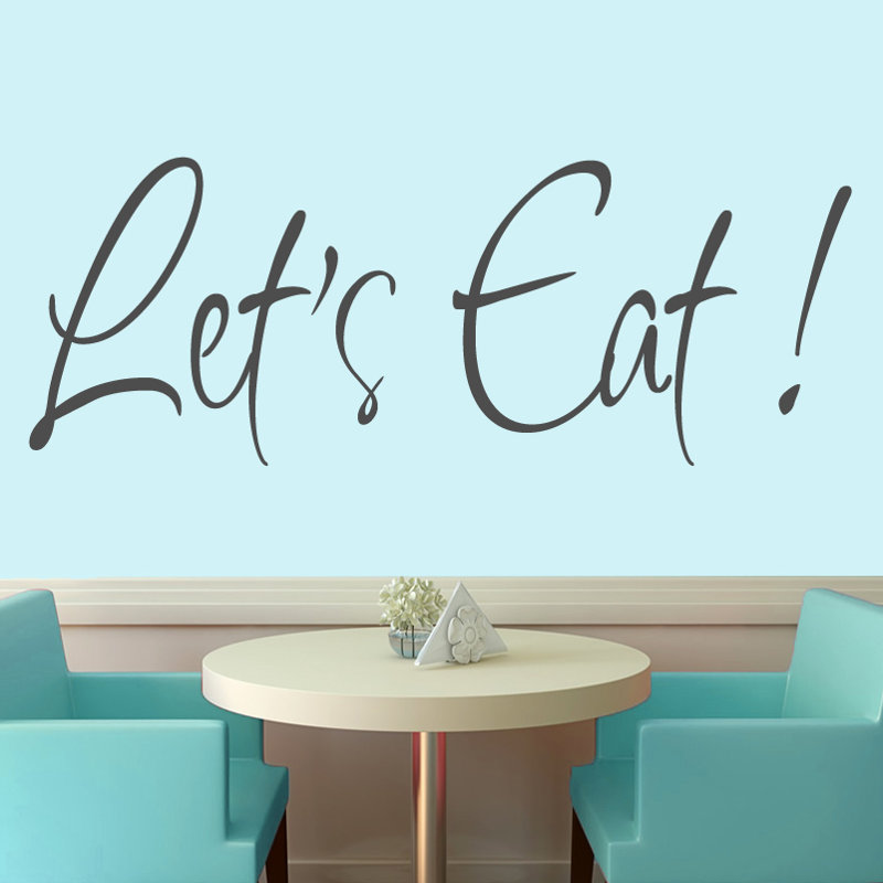 Adhésif décoratif «Let's Eat», Gris foncé
