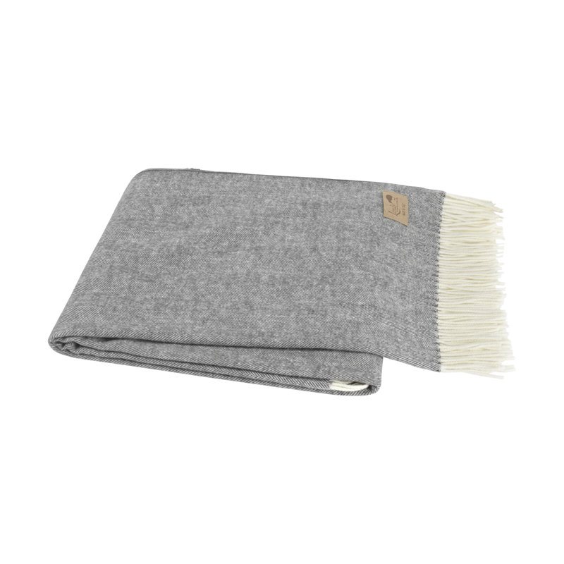 Italian Herringbone Throw Blanket, Charcoal