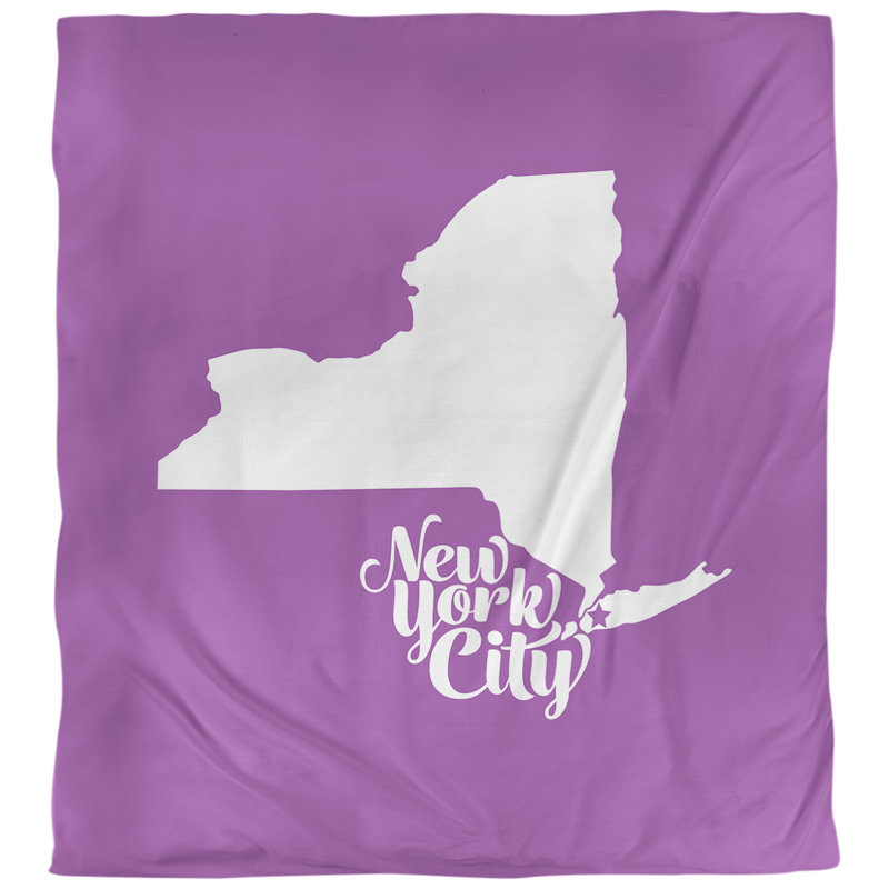 Housse de couette new york city, Violet, Polyester brossé