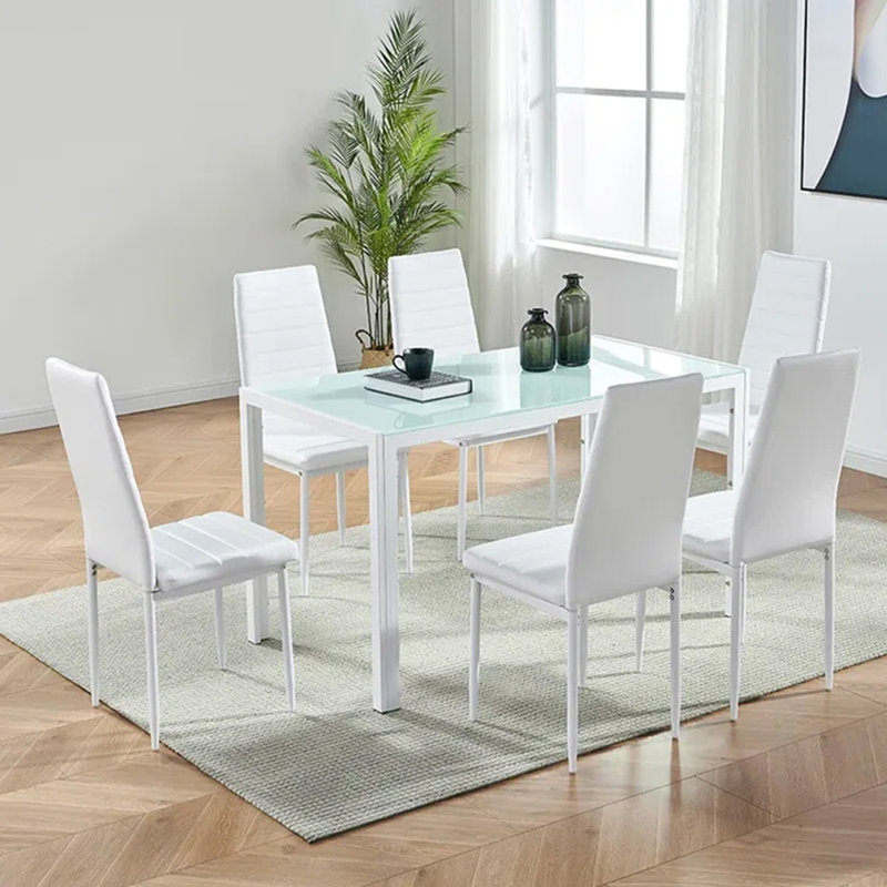 Ensemble de salle à manger pour 6 personnes Renick, Blanc