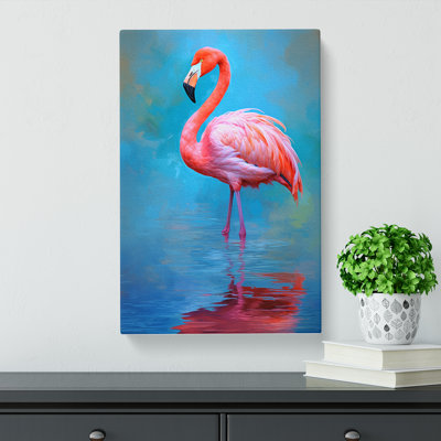 Flamingo Impressionism - Wrapped Canvas