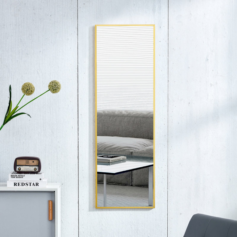 48 po x 13,8 po, miroir mural complet en alliage d'aluminium à structure métallique 4ème génération, miroir de maquillage de salle de bain, entrée de chambre à coucher, miroir décoratif, mise à niveau de qualité