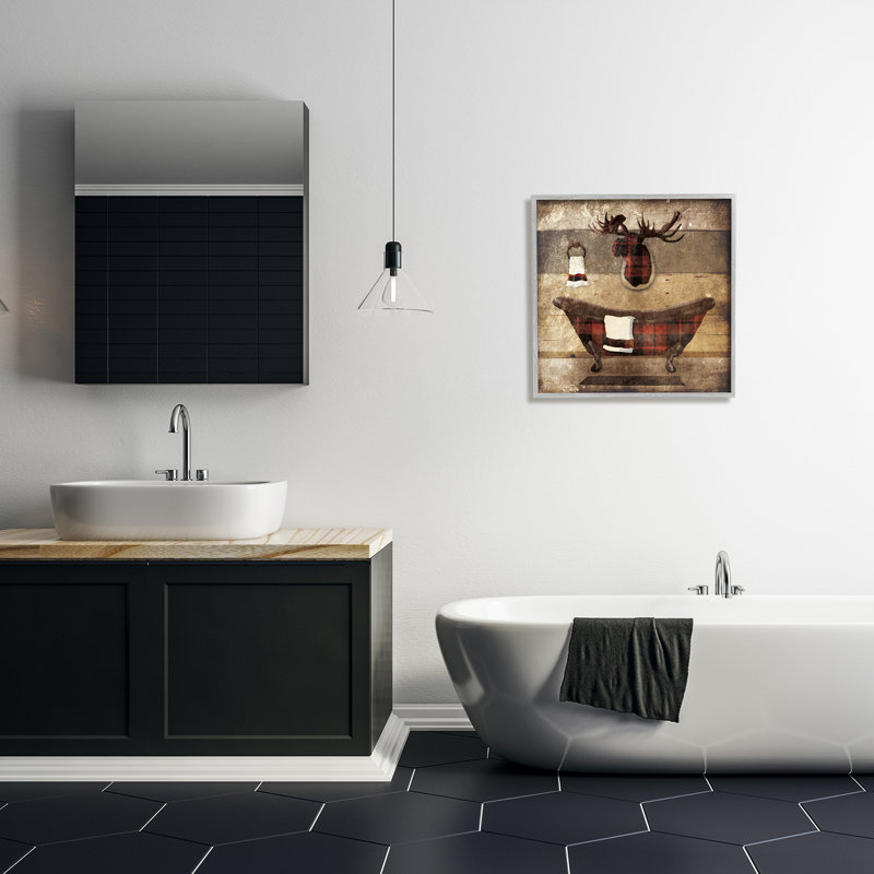 Motif texturé en bois à carreaux, L 24 po x H 24 po, Estampe numérique Farmhouse