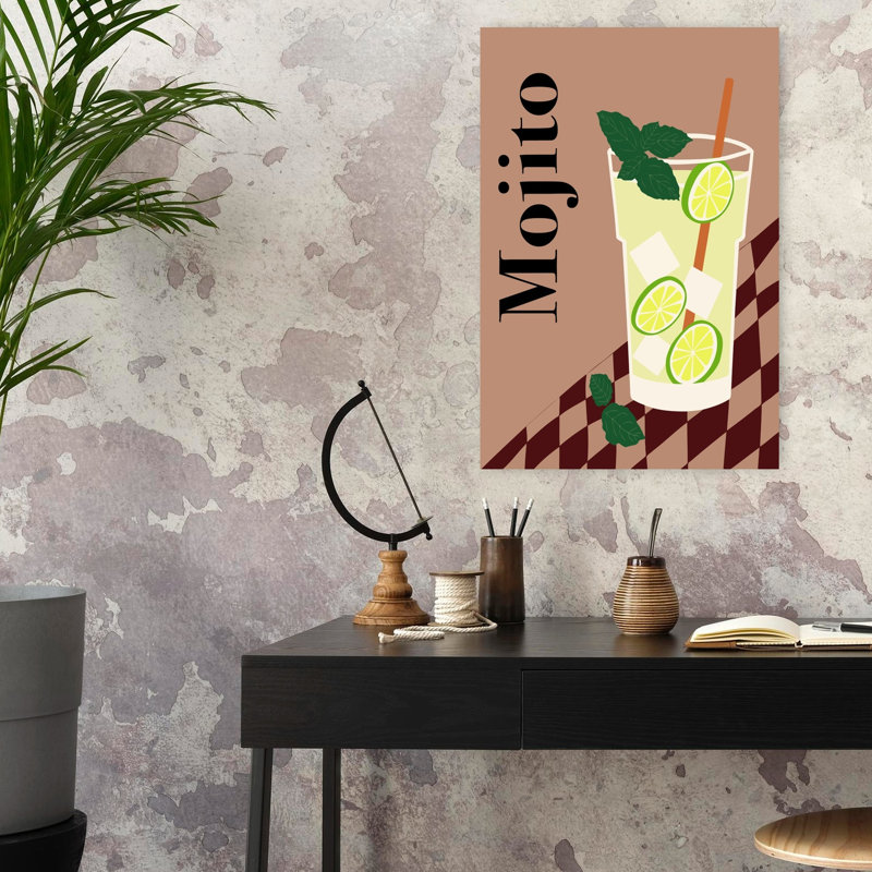 Art mural tropical Mojito Lime Mint, H 24 po x l 16 po