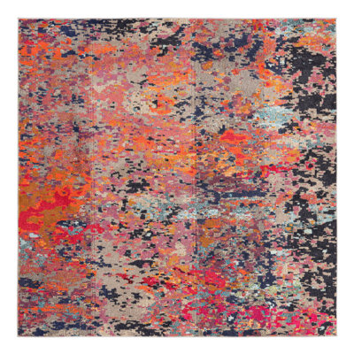 Washable Abstract Indoor Rug