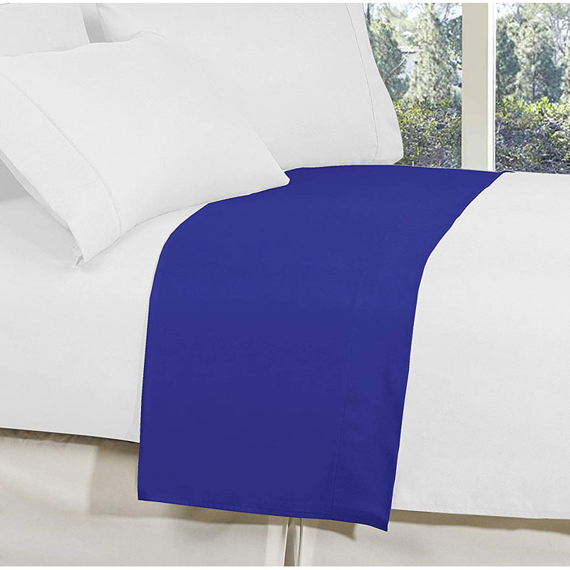 Microfiber Jersey Knit Flat Sheet, Full Flat Sheet, Royal Blue