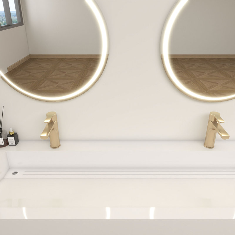 Meuble-lavabo double 60 po, Chêne blanc