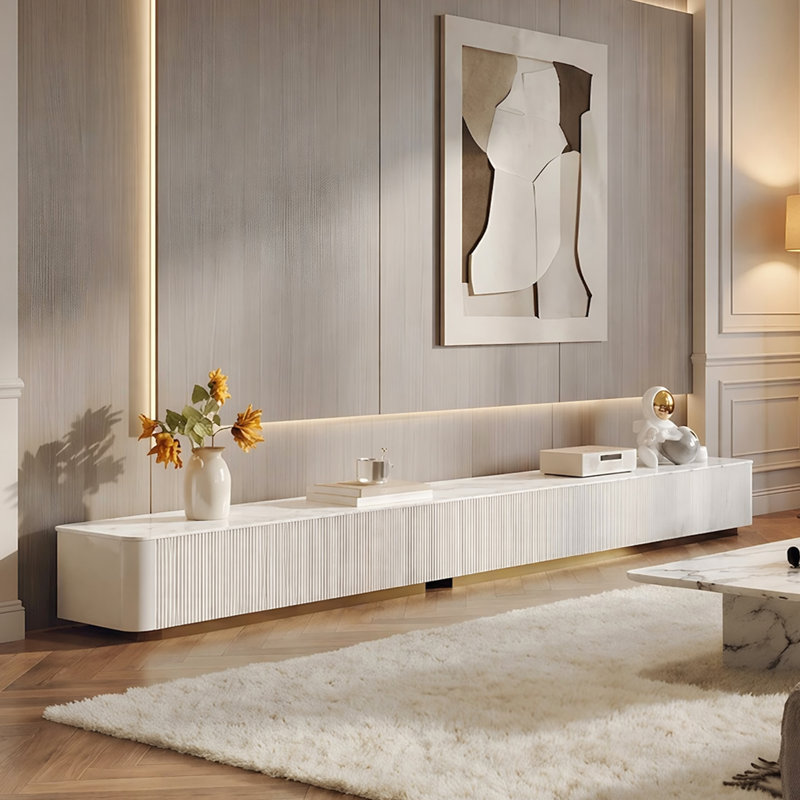 Armoire de rangement 118,1 po, 5 tiroirs, 118", Beige