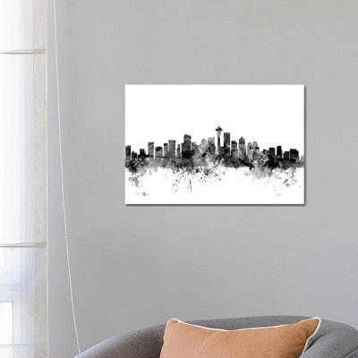 Seattle, Washington In Black & White by Michael Tompsett - Wrapped Canvas Gallery-Wrapped Canvas Giclée