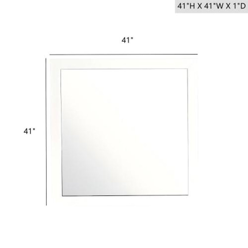 Miroir mural Burlington, Blanc, 41" x 41", Carrée