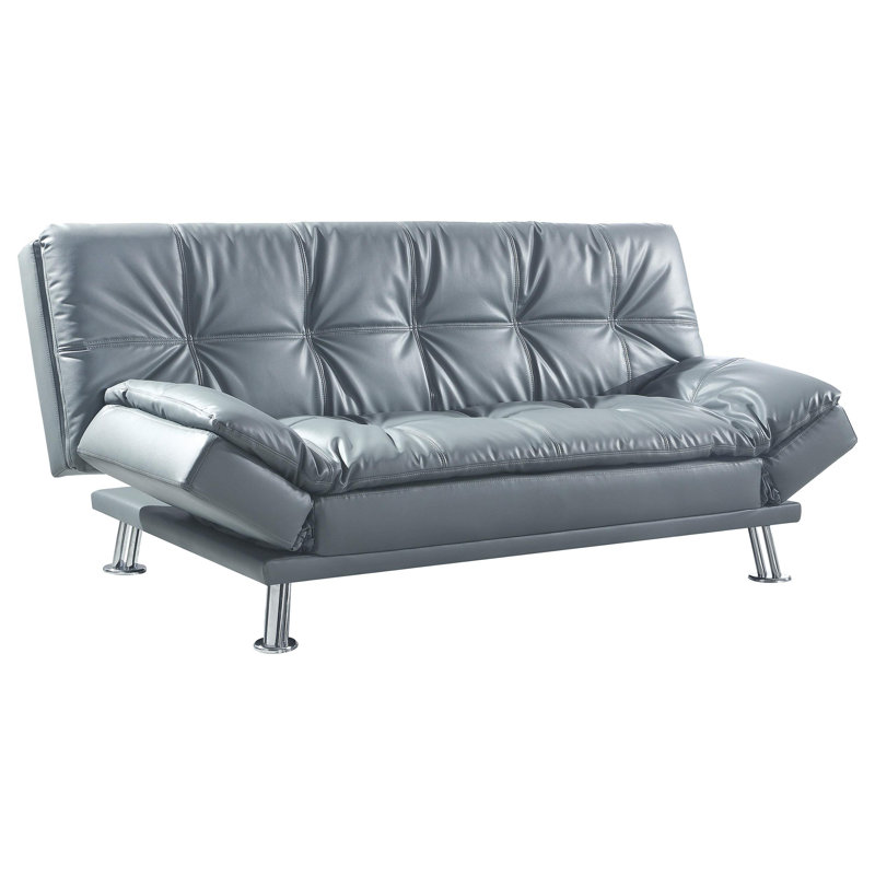Canapé-lit tapissier 72,6 po Peniel, Similicuir gris
