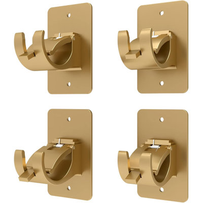4 pièces de supports de tringle à rideaux auto-adhésifs en plastique, supports de tringle à rideaux sans perçage crochets de tringle à rideaux pour salle de bain, chambre à coucher, salon, cuisine