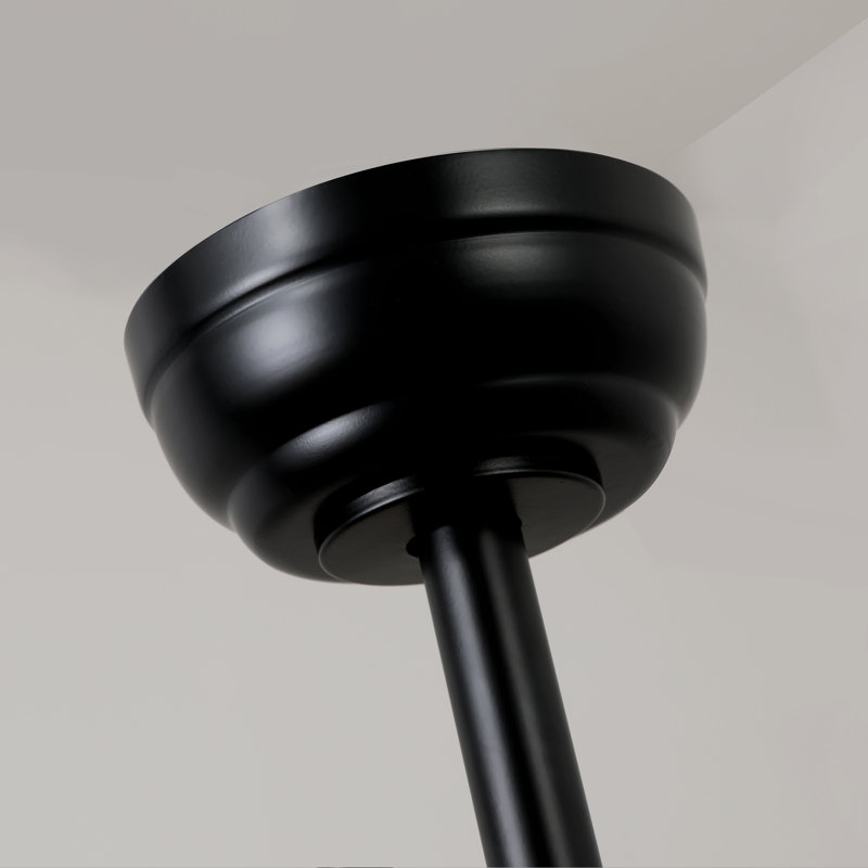 Ventilateur de plafond 52 po avec lumières et 3 ventilateurs de plafond en ABS à 6 niveaux, Noir, Brun