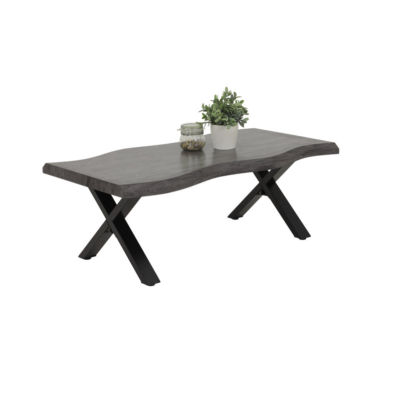 Tecca Cross Legs Coffee Table, Grey/Brown/Blue