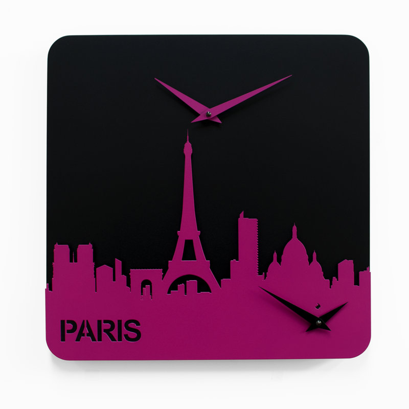 Saldana Wood Wall Clock, Purple
