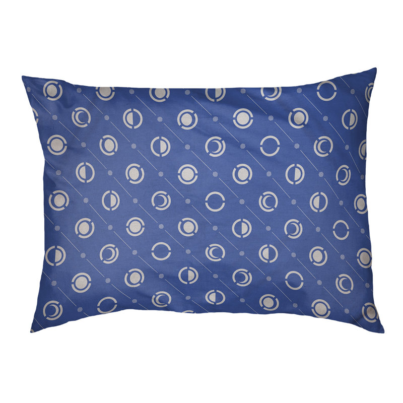 Coussin intérieur pour chien moon phases Chenault, Grand (l 50 po x P 7 po x H 40 po), Bleu / Blanc