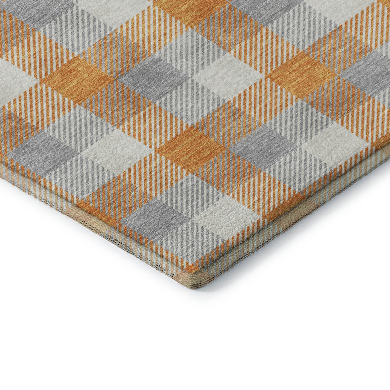 Tapis écossais de qualité supérieure lavable à la machine Crumley AMF1053, Rectangle 10 pi x 14 pi