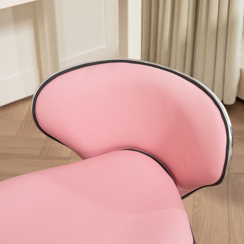 Collbaith Backed Adjustable Height Lab Stool, Pink