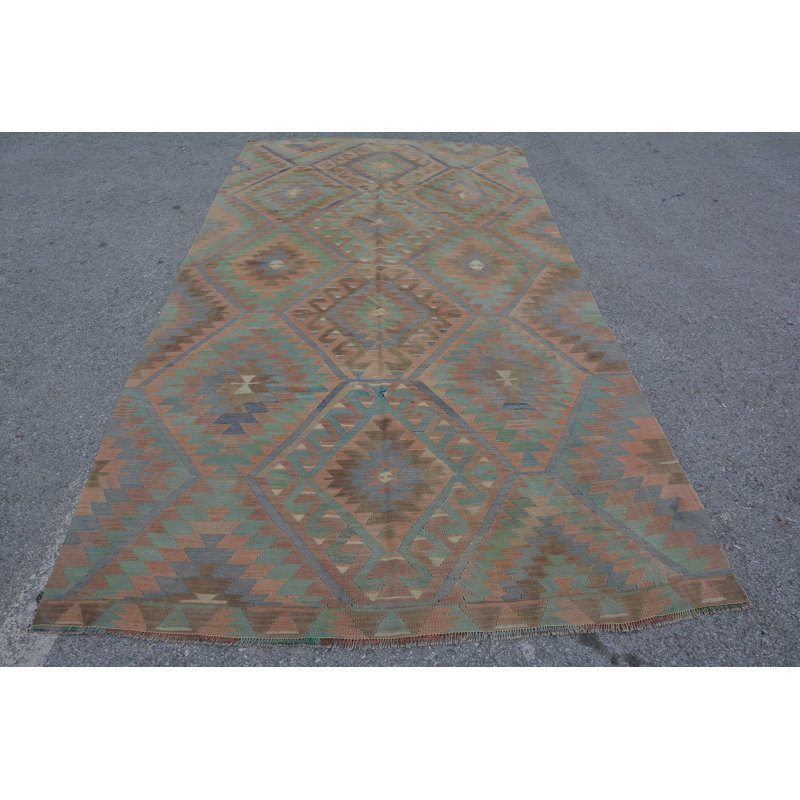 Tapis Oushak, tapis vert frais, tapis turcs, tapis rétro, tapis de cuisine, kilim, grand tapis Oushak