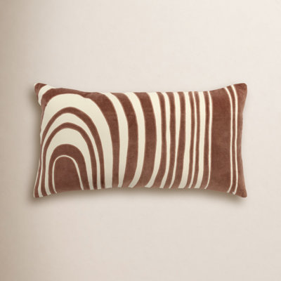 Hatton Embroidered Cotton Throw Pillow