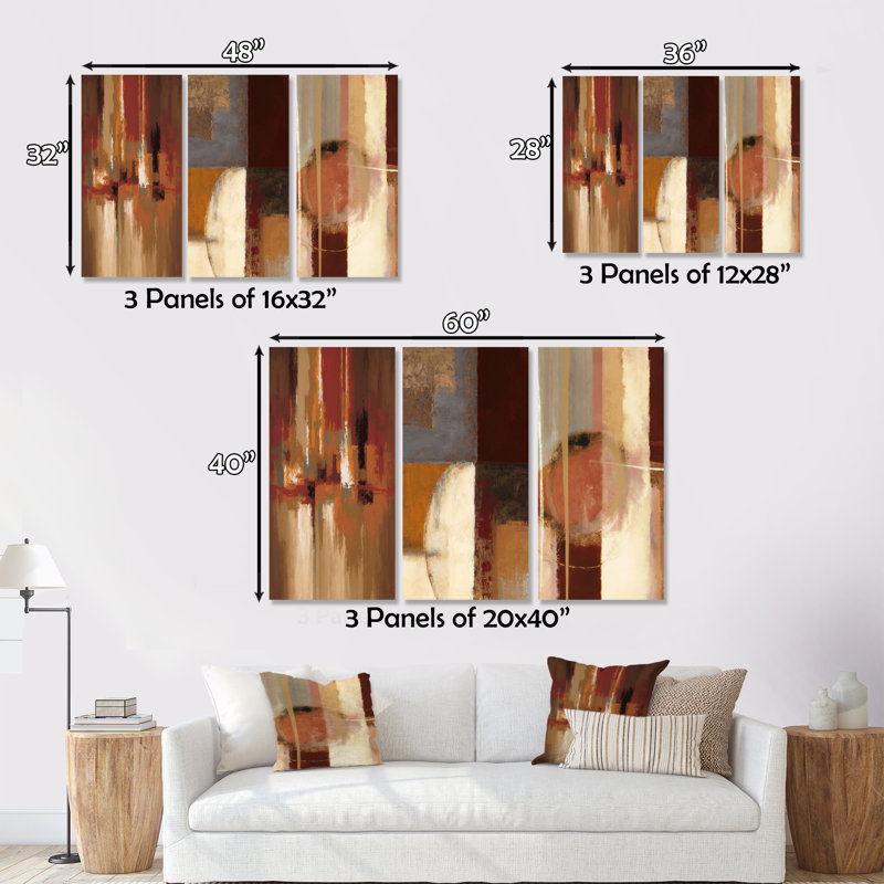 «Chocolate City At Horizon I», reproduction sur toile 3 pièces, H 40 po x l 60 po x P 1 po