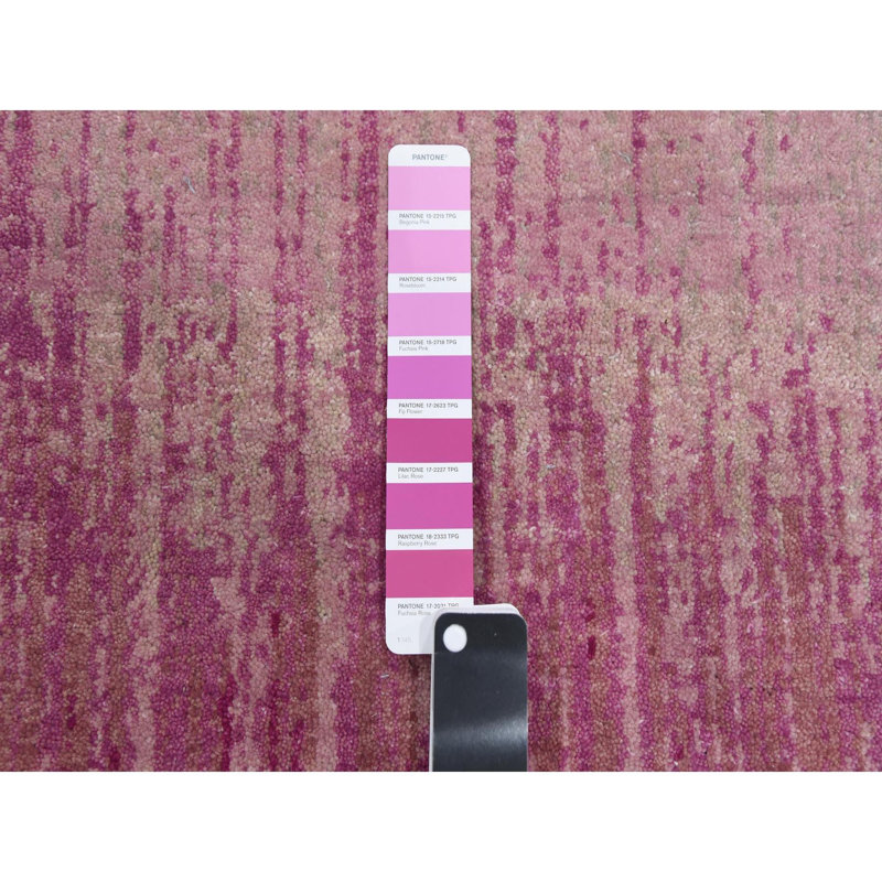 Tapis rose noué à la main 4 pi 1 po x 6 pi 2 po Katria New Age