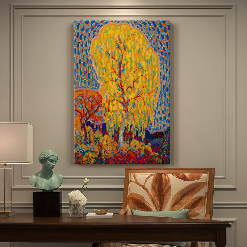 Arbre d'automne (Herfstboom) - Toile tendue par Leo Gestel, 18 x 27