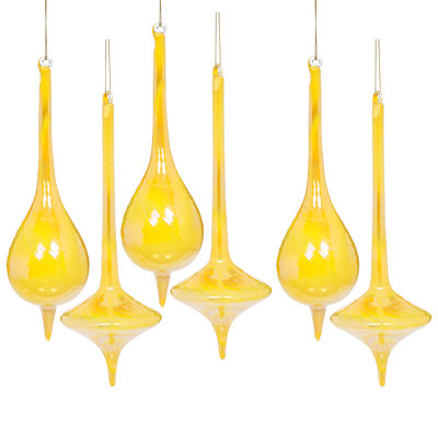 Elegant Swirl Finial Ornament, Set Of 6 - 10.5 Inches
