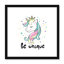 «Be Unique», impression sur papier licorne-47848655-47848664