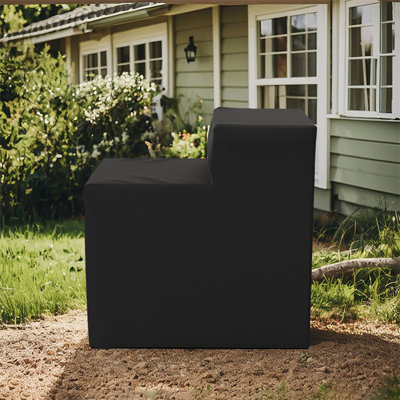 Housse de barbecue noire pour chariot avec roulettes, housse de barbecue extérieure en tissu imperméable Oxford, housse de chariot de terrasse avec cordon de serrage résistant aux rayons UV et aux intempéries, l 35 po x P 27 po x H 39 po