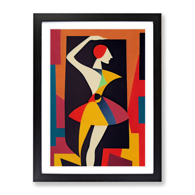 Abstract Ballerina No.3 - Single Picture Frame Print, Black, 34cm H x 25cm W x 2cm D